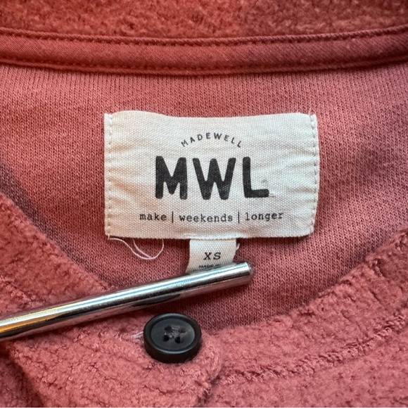 MADEWELL MWL Button-Front Fleece Pullover - XS - Picture 8 of 10